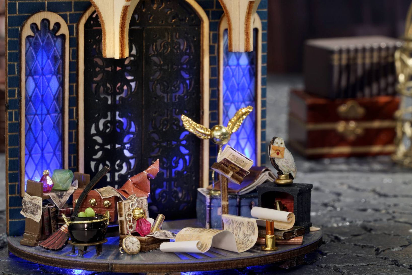 TJWFUNFUN Magic Gate – DIY Dream Bottle Miniature Kit | Enchanted Wizard Hall Scene with LED Light | Handcrafted Glass Jar Model for Magic & Fantasy Lovers