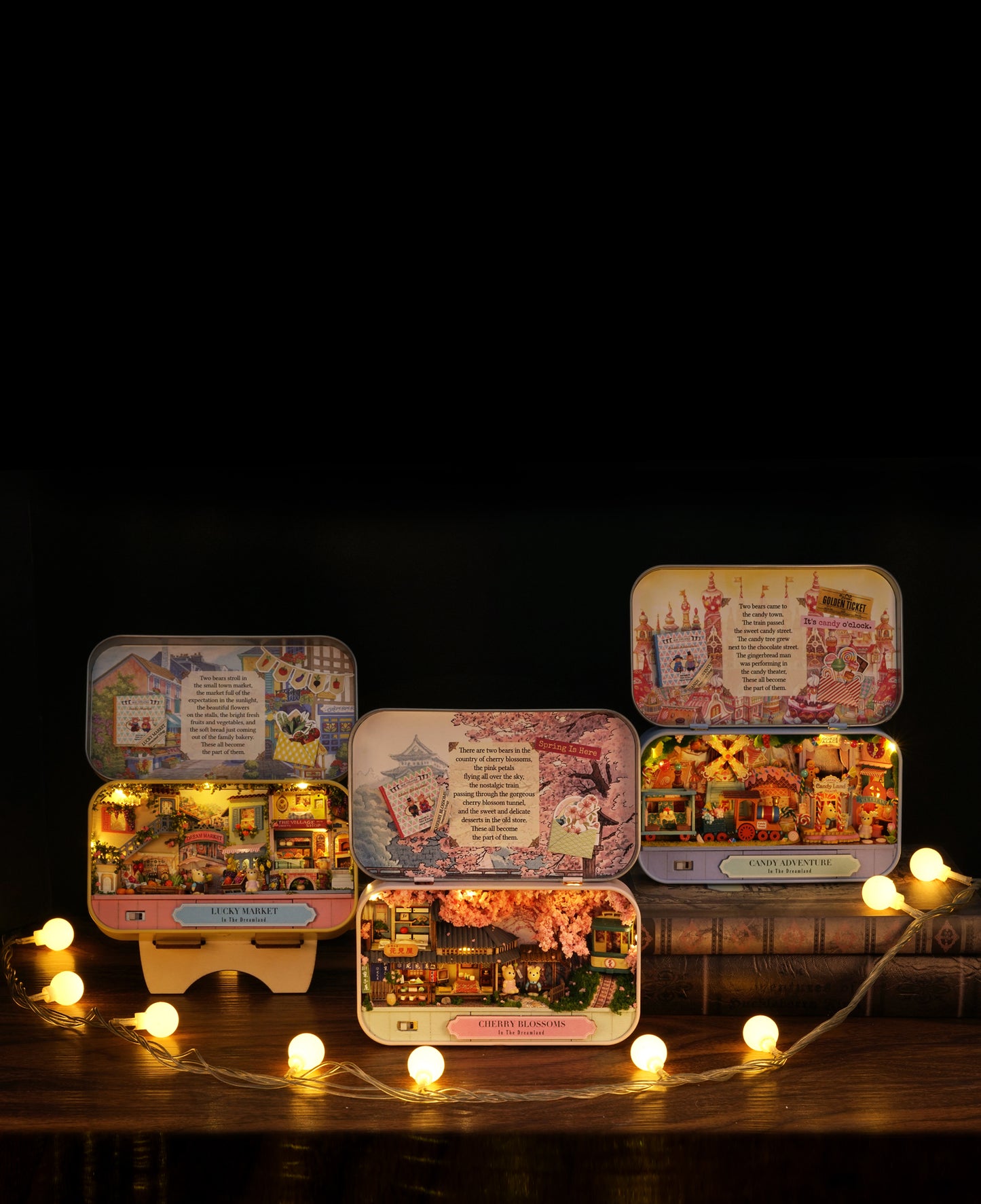 Lucky Market Box Theatre – Dreamland Trilogy Miniature Kit | DIY Handcrafted Scene by TJWFUNFUN