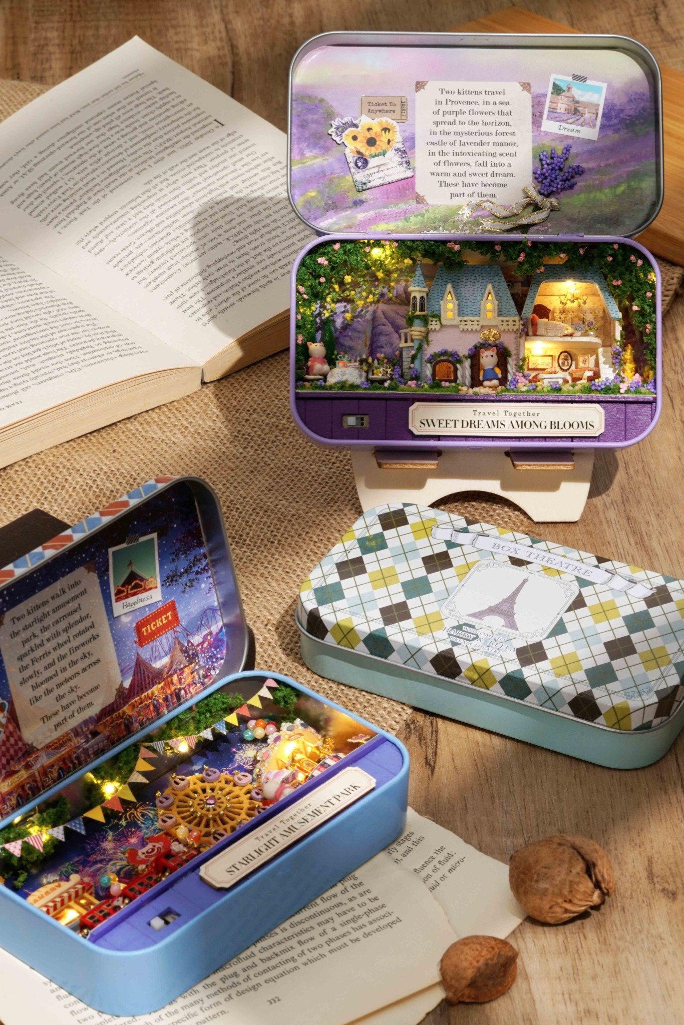 Sweet Dreams Among Blooms Miniature Dollhouse Kit – Lavender Manor DIY Box Theatre with LED Light & Tools, Romantic Handcraft Gift for Adults & Teens