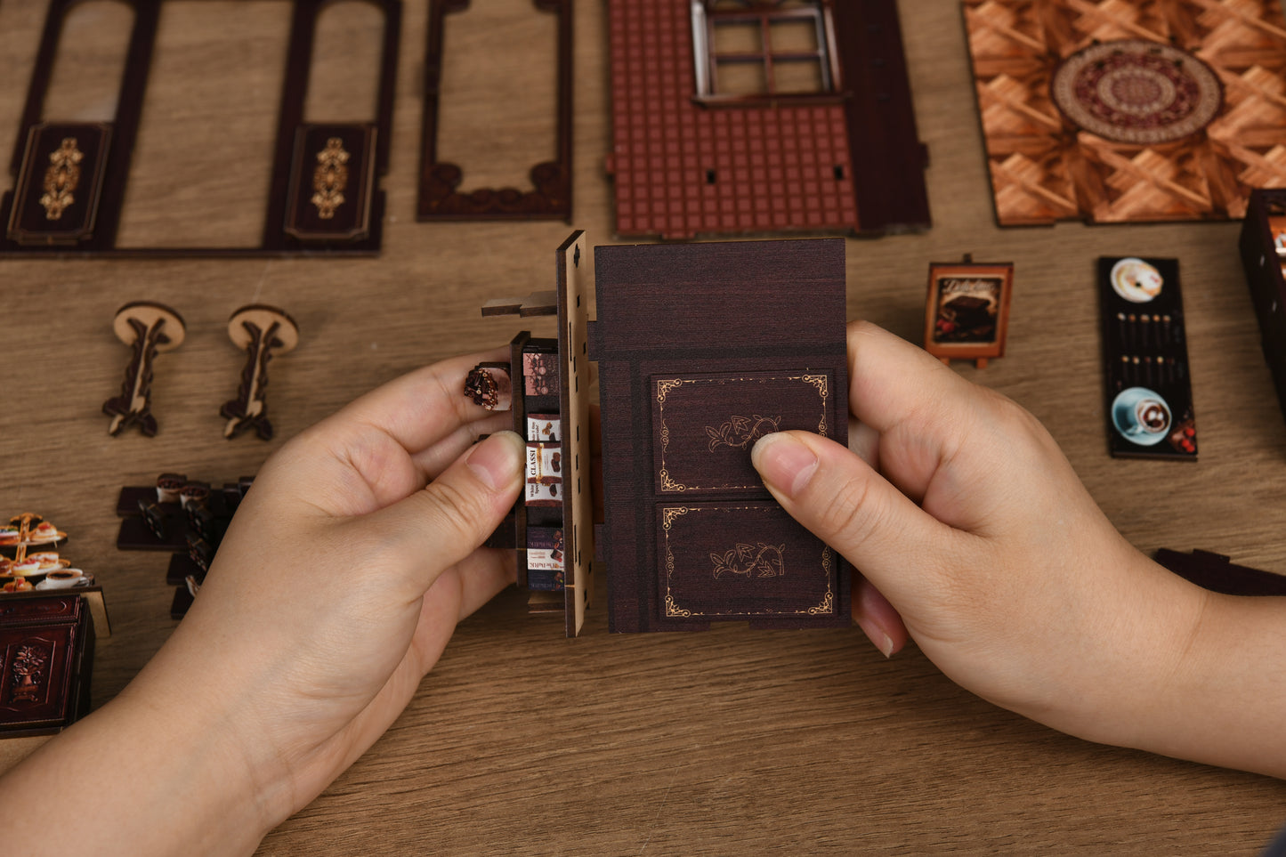 TJWFUNFUN Tiny Havens Collection – Sweet Chapter DIY Book Nook with LED Light, 189 PCS, Difficulty ★★★