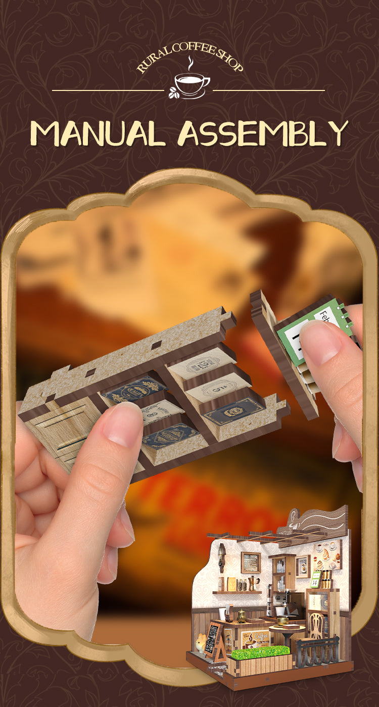TJWFUNFUN Tiny Havens Collection – Country Cafe DIY Mini House Booknook, 77 PCS, Difficulty ★