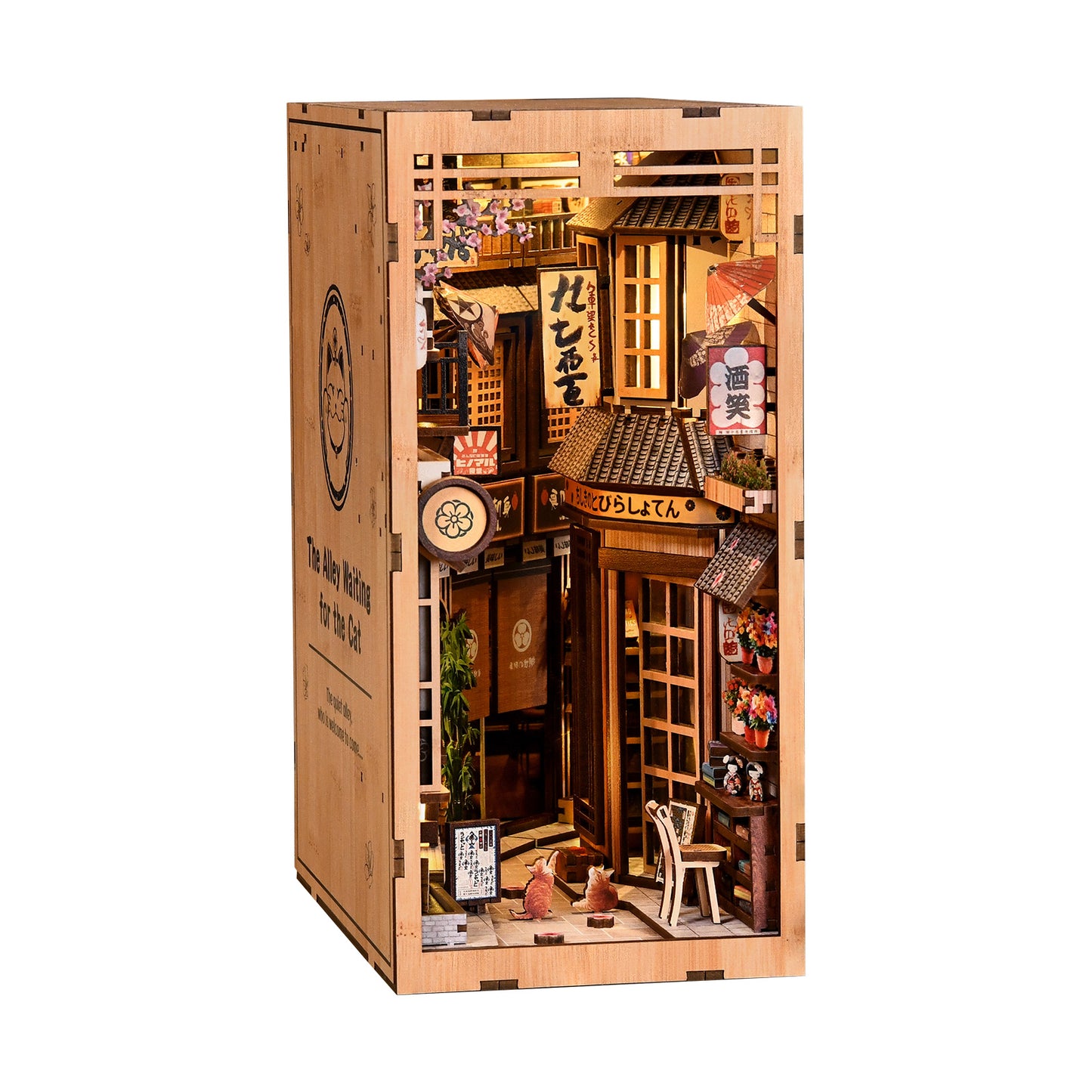 TJWFUNFUN Whispers of Stories Collection – The Alley Waiting for the Cat DIY Mini House Booknook, 280 PCS, Difficulty ★★★★