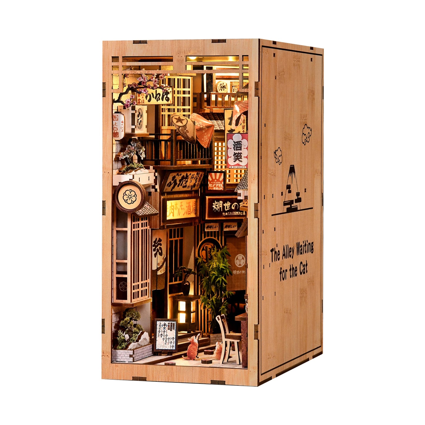TJWFUNFUN Whispers of Stories Collection – The Alley Waiting for the Cat DIY Mini House Booknook, 280 PCS, Difficulty ★★★★
