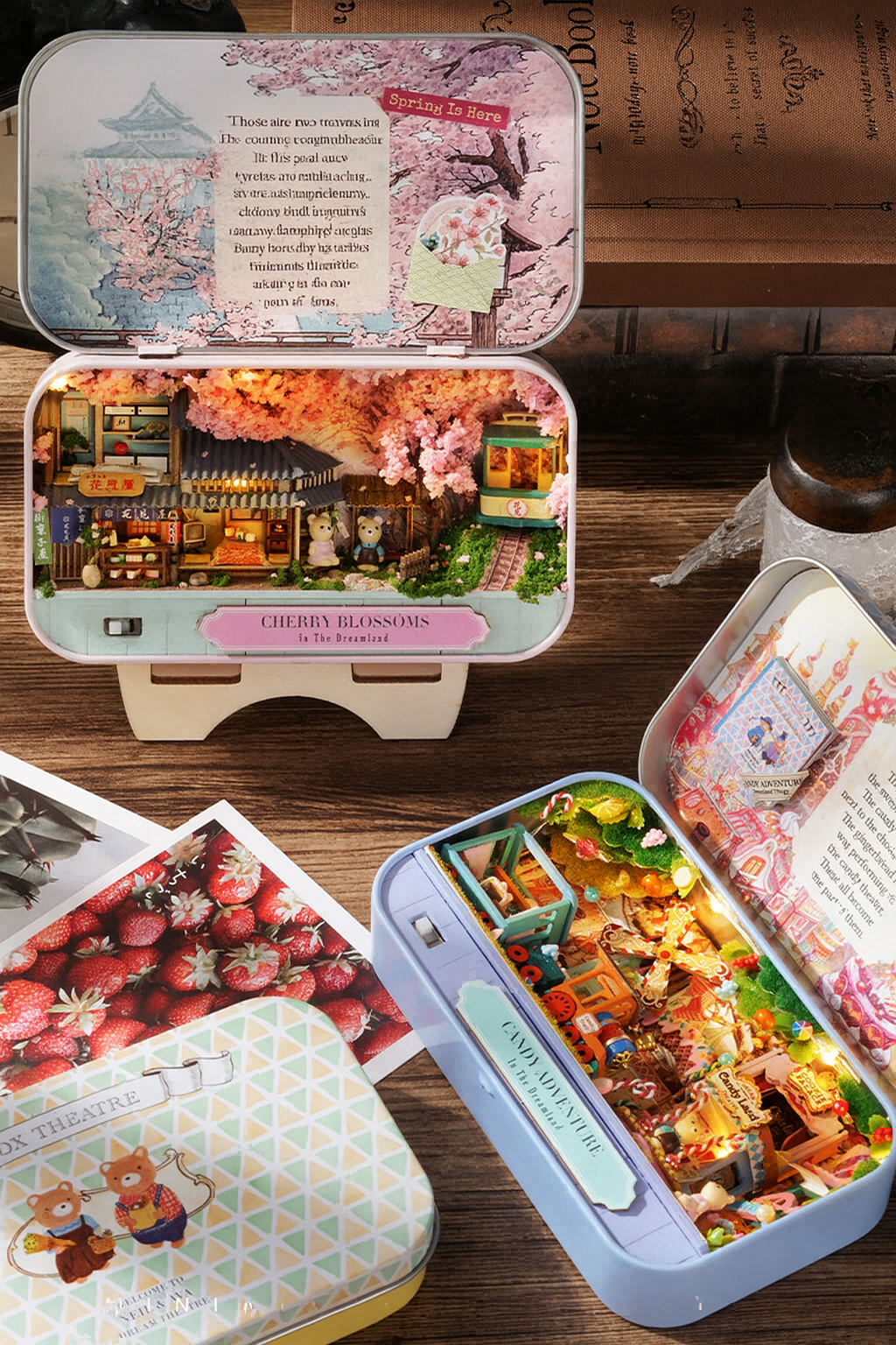 Cherry Blossoms Box Theatre – Dreamland Trilogy Miniature Kit | DIY Handcrafted Scene by TJWFUNFUN