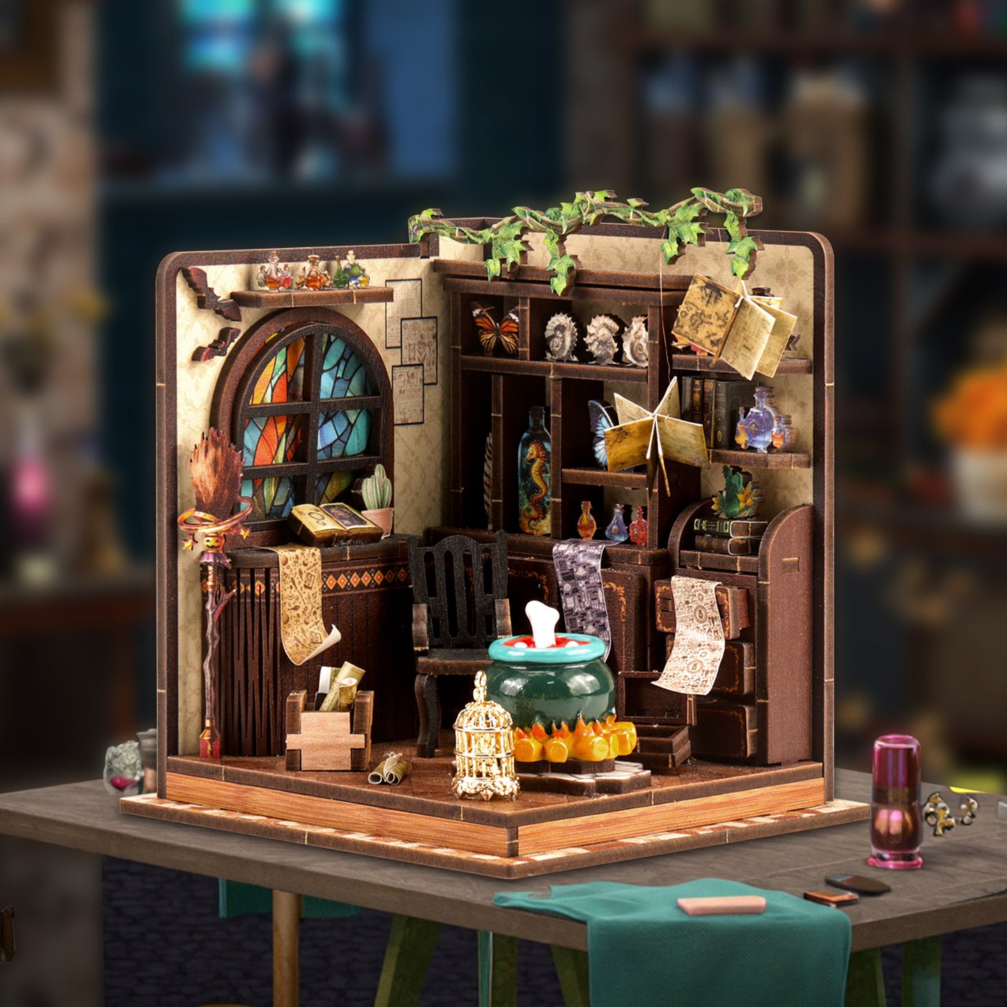 TJWFUNFUN DIY Miniature House – Magic Potion Workshop, 92 Pieces ★ Difficulty: ★