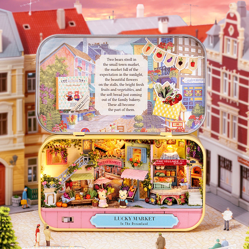 Lucky Market Box Theatre – Dreamland Trilogy Miniature Kit | DIY Handcrafted Scene by TJWFUNFUN
