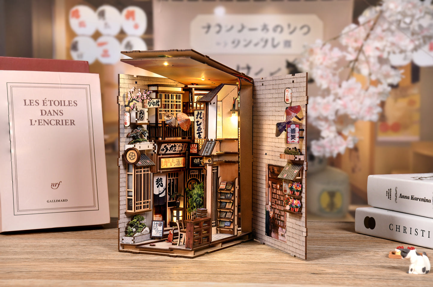 TJWFUNFUN Whispers of Stories Collection – The Alley Waiting for the Cat DIY Mini House Booknook, 280 PCS, Difficulty ★★★★
