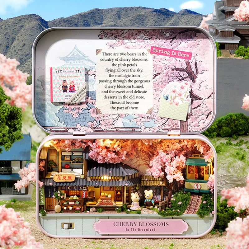 Cherry Blossoms Box Theatre – Dreamland Trilogy Miniature Kit | DIY Handcrafted Scene by TJWFUNFUN