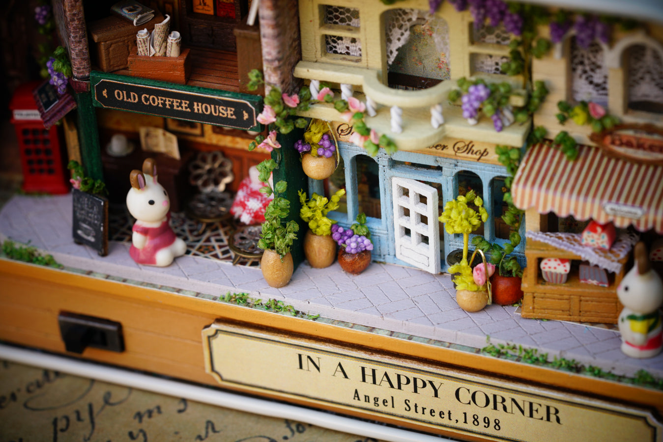 In a Happy Corner Box Theatre – Nostalgic Street Miniature Kit | DIY Handcrafted Scene by TJWFUNFUN