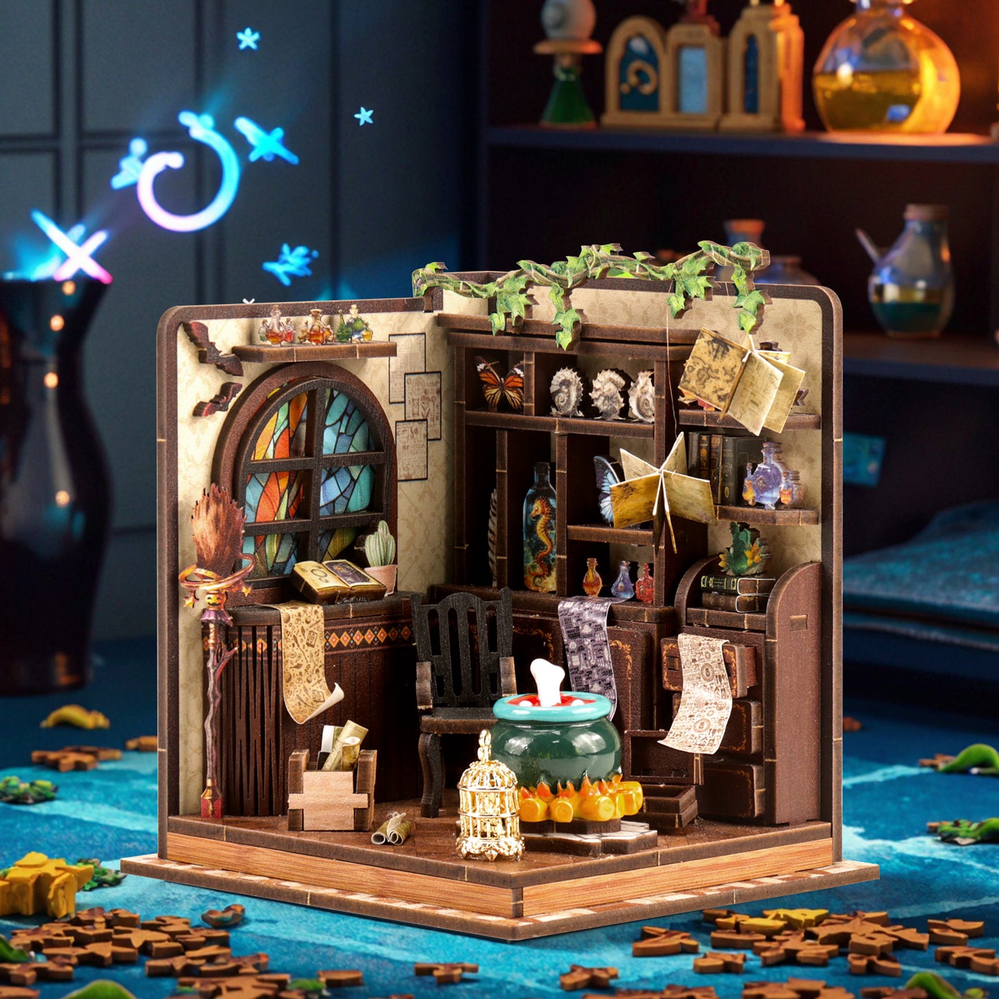TJWFUNFUN Tiny Havens Collection – Alchemy Master DIY Mini House, 92 PCS, Difficulty ★