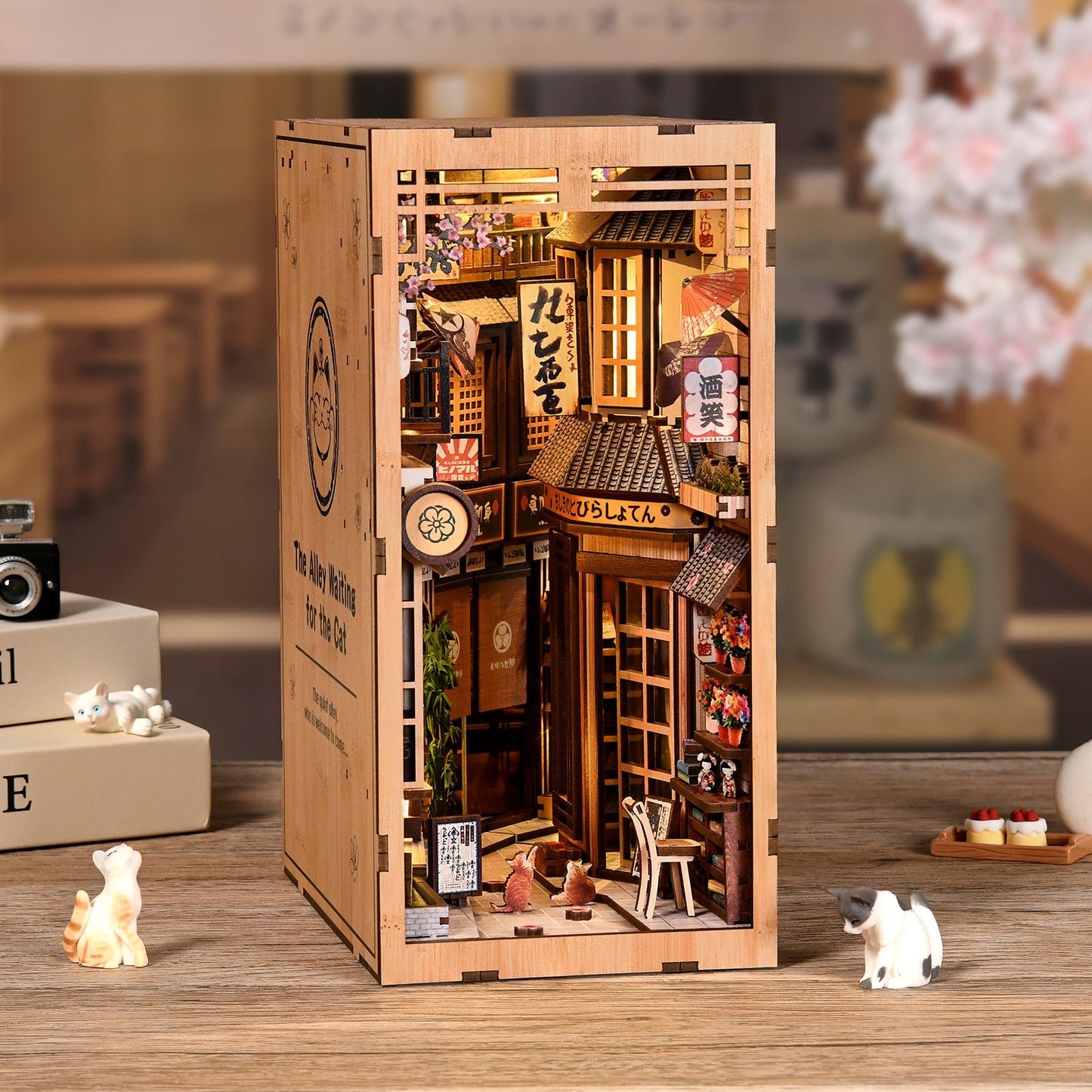 TJWFUNFUN Whispers of Stories Collection – The Alley Waiting for the Cat DIY Mini House Booknook, 280 PCS, Difficulty ★★★★