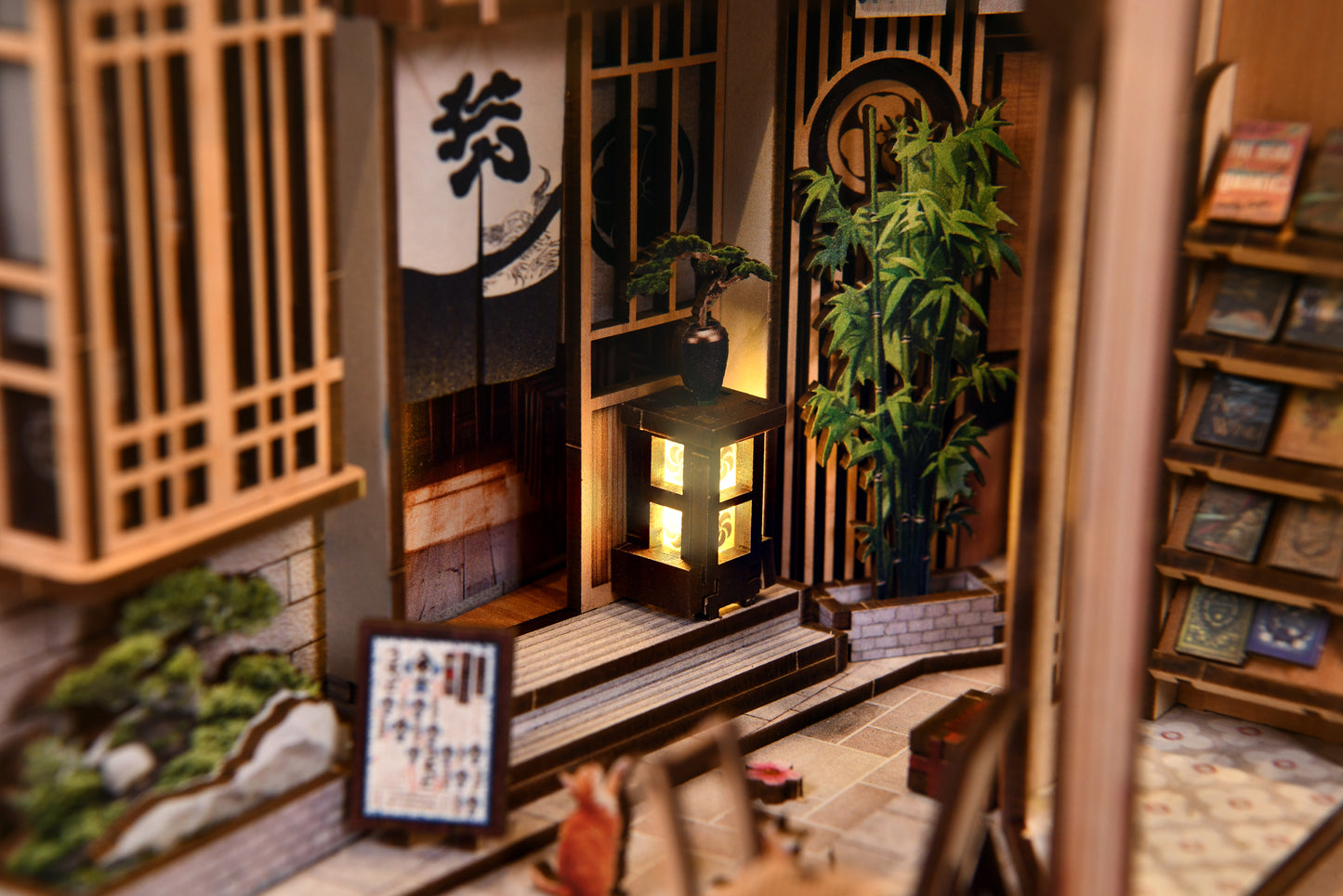 TJWFUNFUN Whispers of Stories Collection – The Alley Waiting for the Cat DIY Mini House Booknook, 280 PCS, Difficulty ★★★★