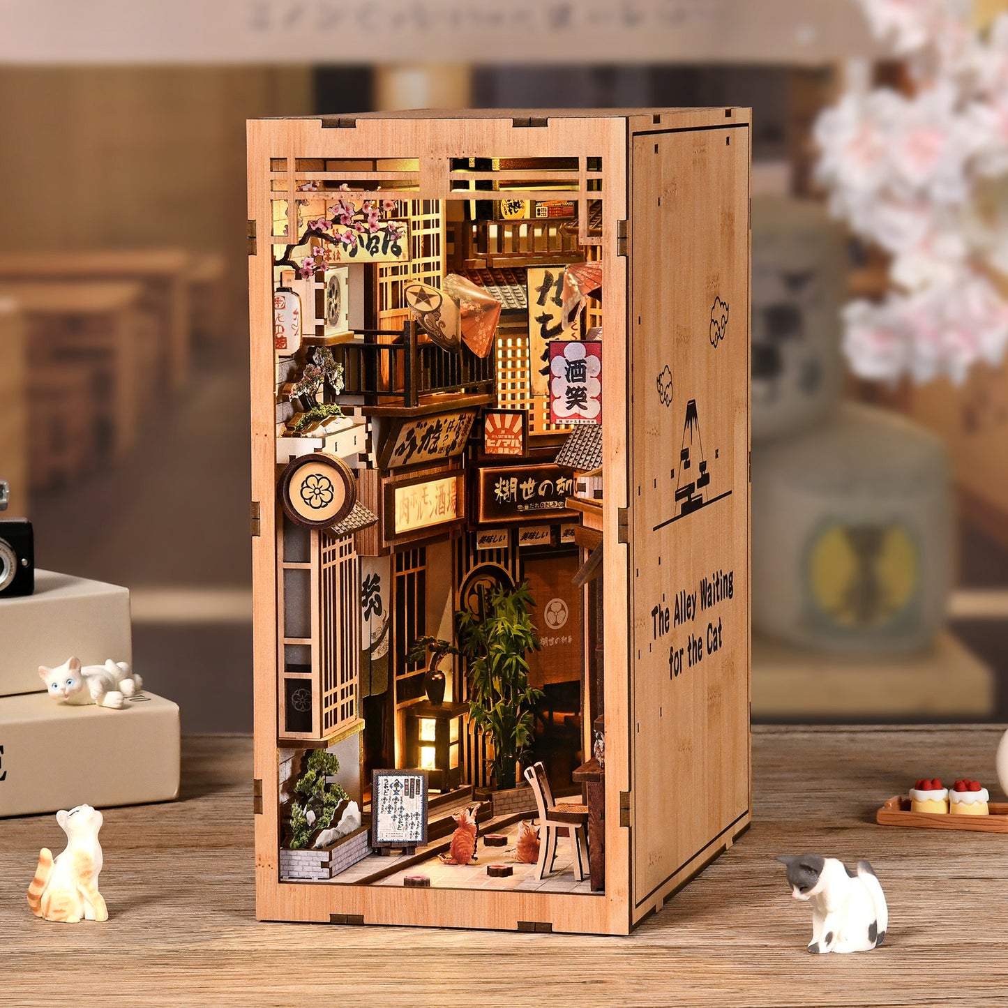 TJWFUNFUN Whispers of Stories Collection – The Alley Waiting for the Cat DIY Mini House Booknook, 280 PCS, Difficulty ★★★★