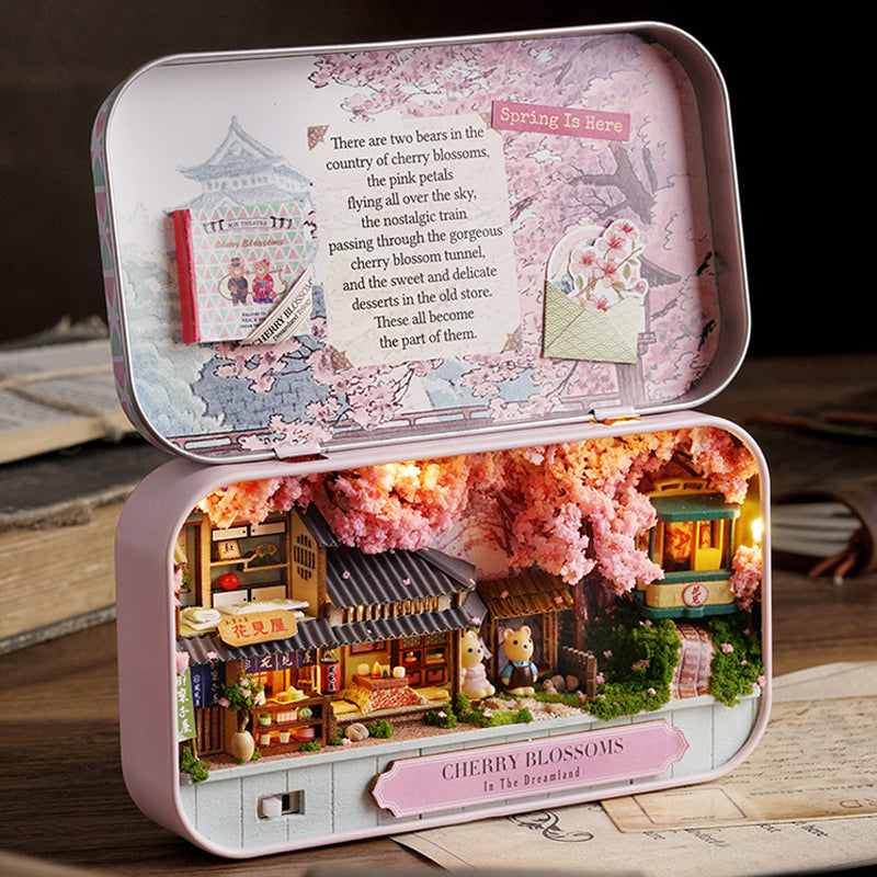 Cherry Blossoms Box Theatre – Dreamland Trilogy Miniature Kit | DIY Handcrafted Scene by TJWFUNFUN