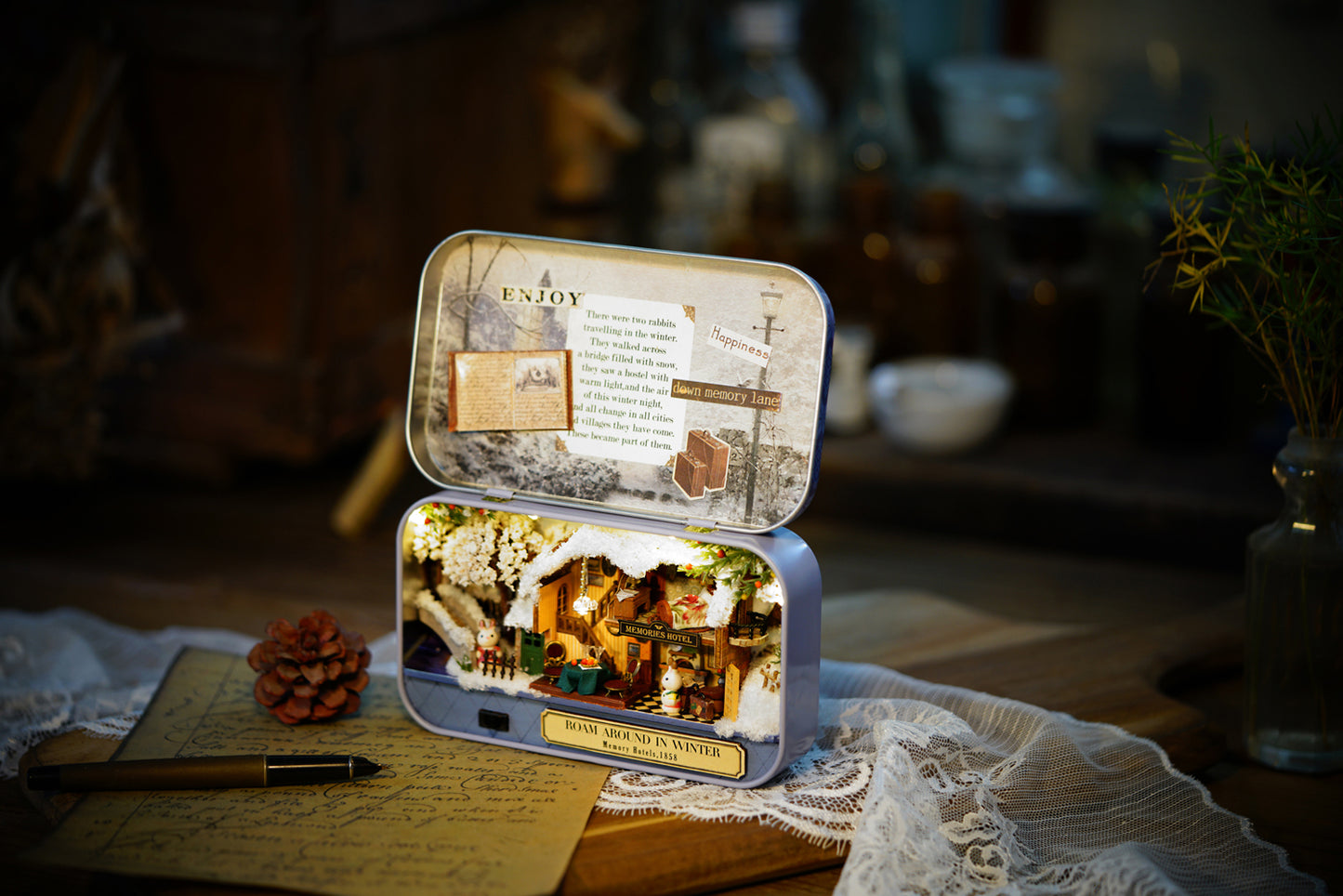 Roam Around in Winter Box Theatre – Winter Voyage Miniature Kit | DIY Handcrafted Scene by TJWFUNFUN