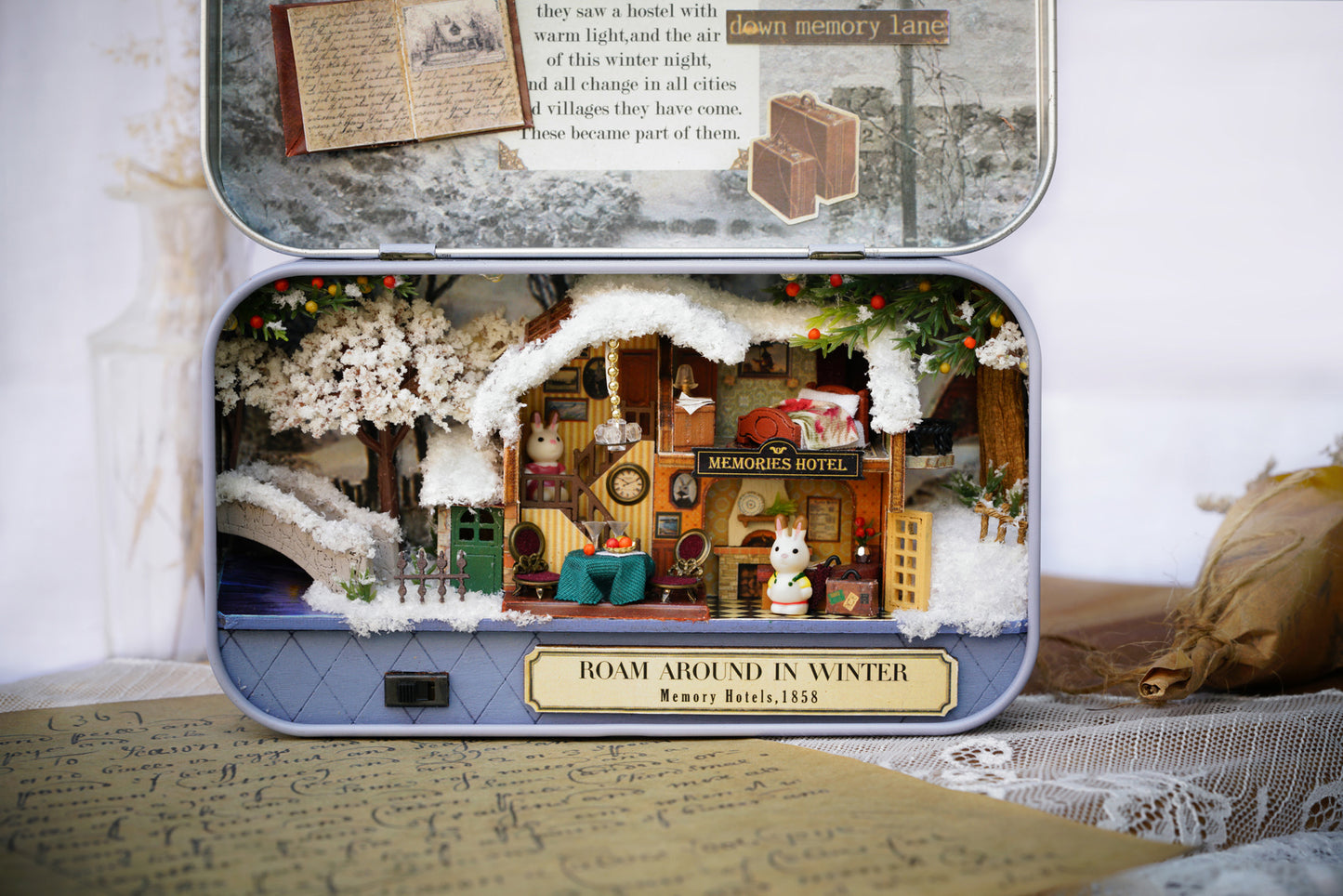 Roam Around in Winter Box Theatre – Winter Voyage Miniature Kit | DIY Handcrafted Scene by TJWFUNFUN