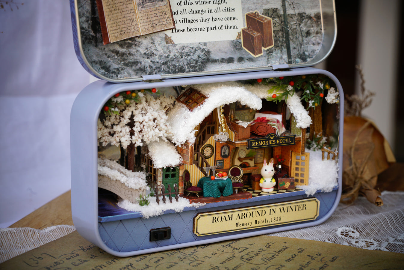 Roam Around in Winter Box Theatre – Winter Voyage Miniature Kit | DIY Handcrafted Scene by TJWFUNFUN