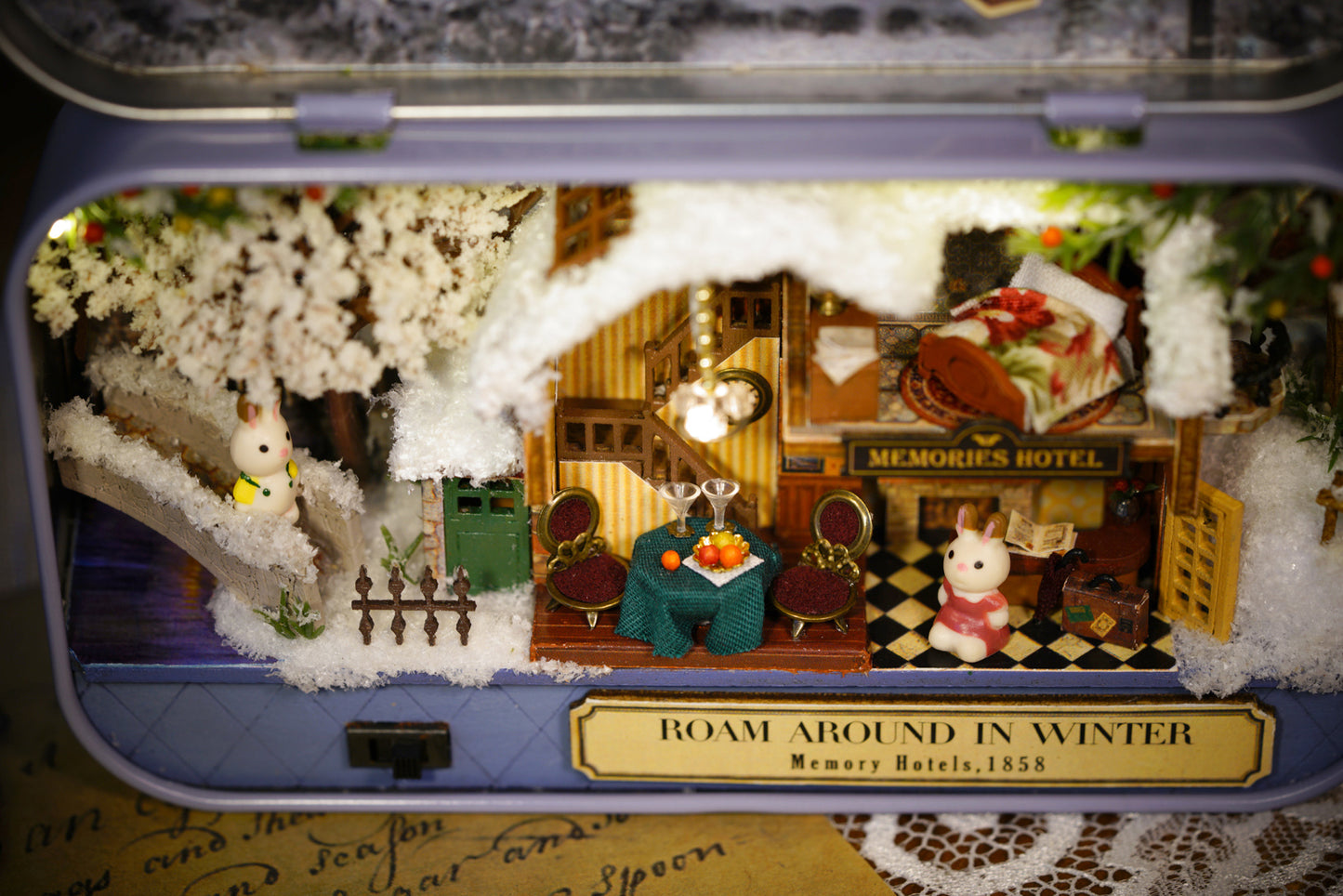 Roam Around in Winter Box Theatre – Winter Voyage Miniature Kit | DIY Handcrafted Scene by TJWFUNFUN