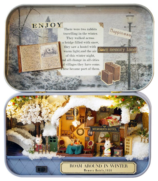 Roam Around in Winter Box Theatre – Winter Voyage Miniature Kit | DIY Handcrafted Scene by TJWFUNFUN