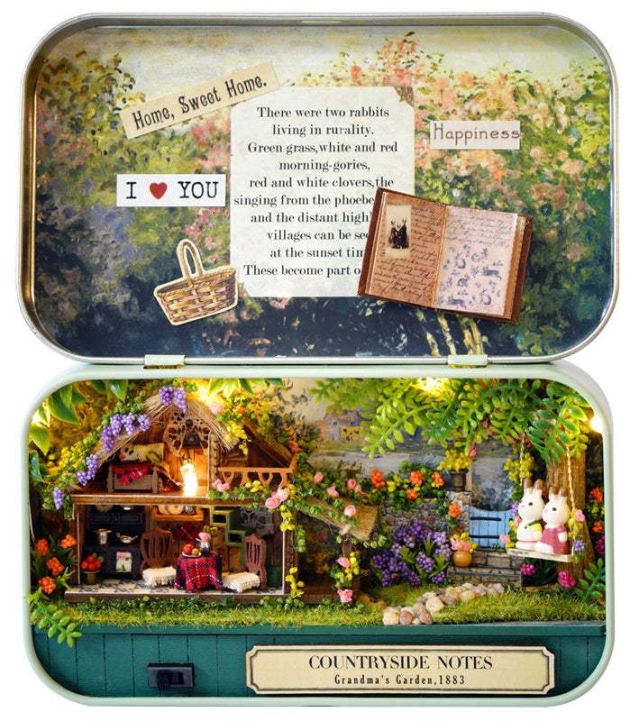 Countryside Notes Box Theatre – Garden Diary Miniature Kit | DIY Handcrafted Scene by TJWFUNFUN
