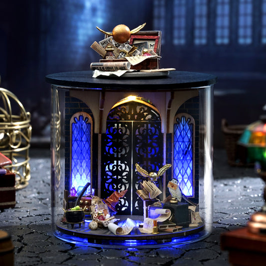 TJWFUNFUN Magic Gate – DIY Dream Bottle Miniature Kit | Enchanted Wizard Hall Scene with LED Light | Handcrafted Glass Jar Model for Magic & Fantasy Lovers