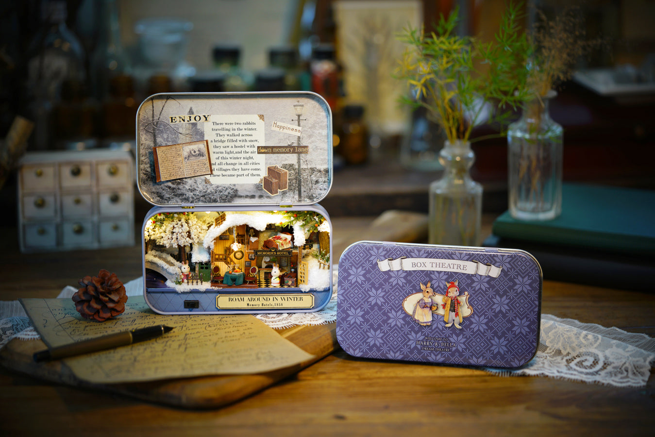 Roam Around in Winter Box Theatre – Winter Voyage Miniature Kit | DIY Handcrafted Scene by TJWFUNFUN
