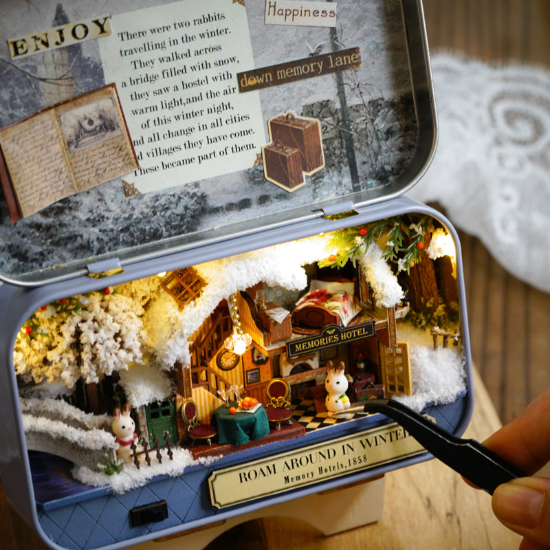 Roam Around in Winter Box Theatre – Winter Voyage Miniature Kit | DIY Handcrafted Scene by TJWFUNFUN