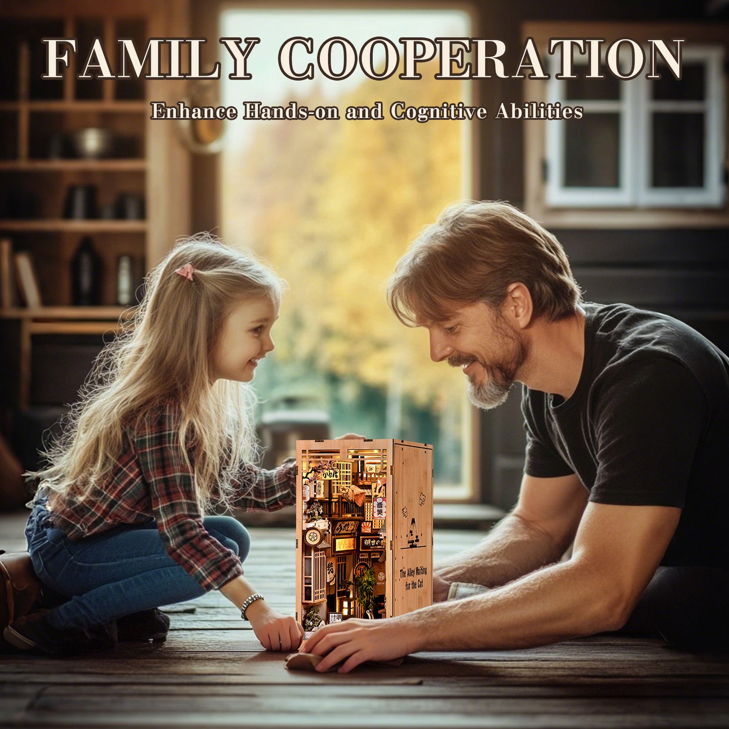 TJWFUNFUN Whispers of Stories Collection – The Alley Waiting for the Cat DIY Mini House Booknook, 280 PCS, Difficulty ★★★★