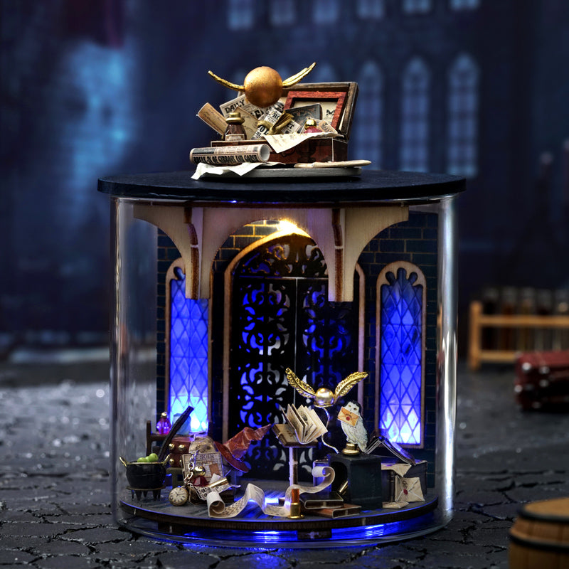 TJWFUNFUN Magic Gate – DIY Dream Bottle Miniature Kit | Enchanted Wizard Hall Scene with LED Light | Handcrafted Glass Jar Model for Magic & Fantasy Lovers