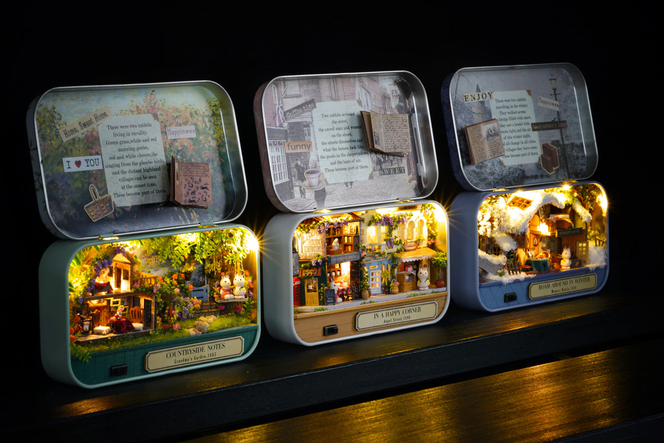 In a Happy Corner Box Theatre – Nostalgic Street Miniature Kit | DIY Handcrafted Scene by TJWFUNFUN