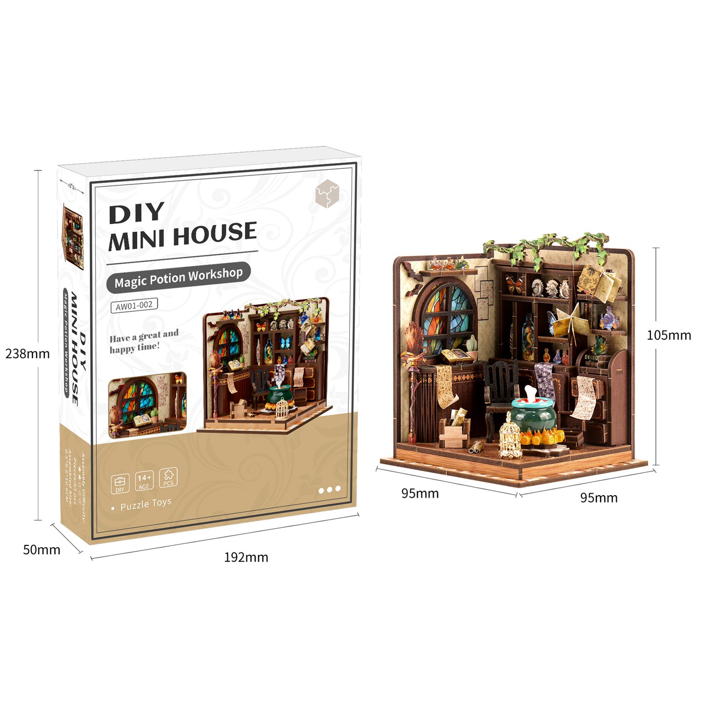 TJWFUNFUN DIY Miniature House – Magic Potion Workshop, 92 Pieces ★ Difficulty: ★