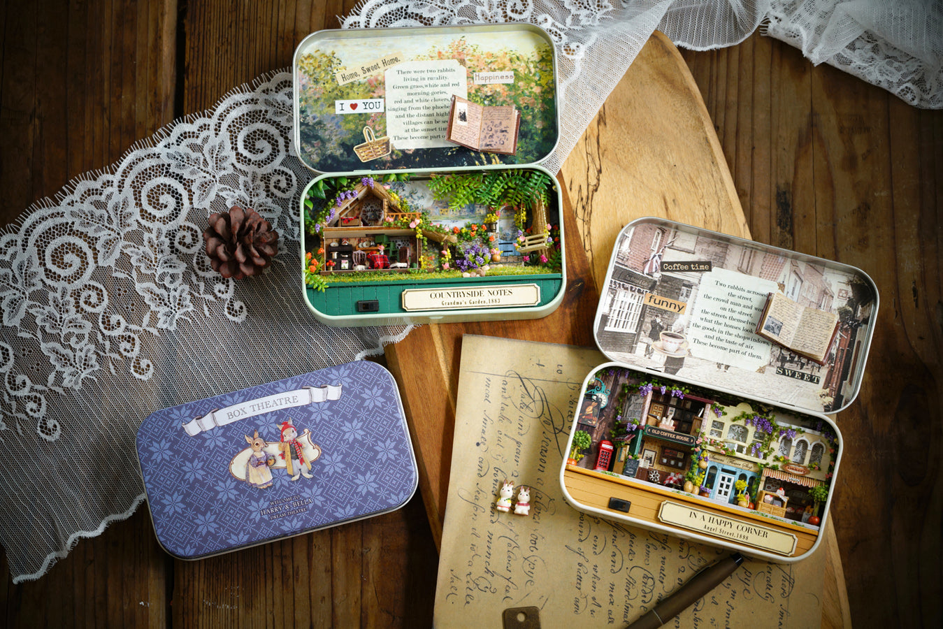 In a Happy Corner Box Theatre – Nostalgic Street Miniature Kit | DIY Handcrafted Scene by TJWFUNFUN