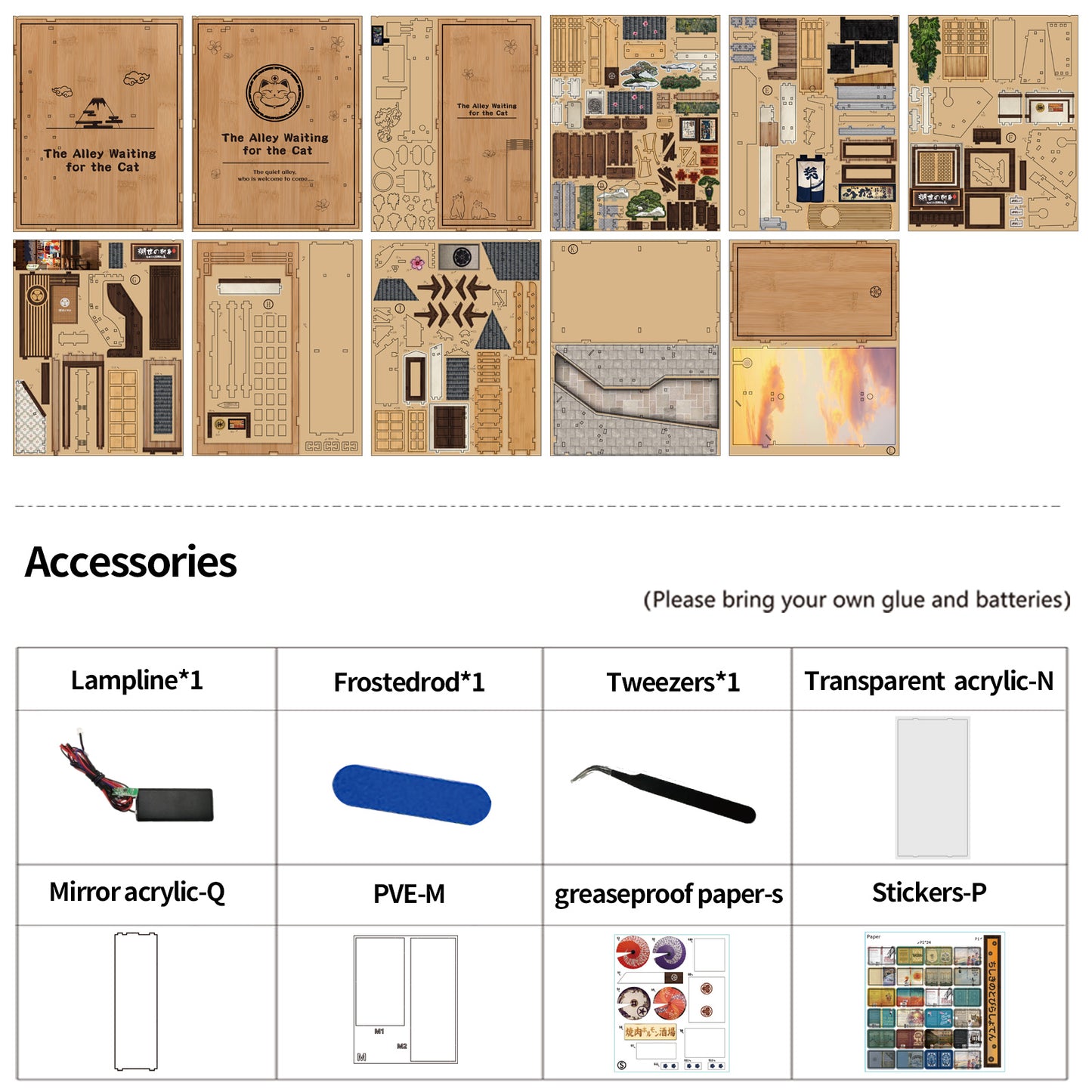 TJWFUNFUN Whispers of Stories Collection – The Alley Waiting for the Cat DIY Mini House Booknook, 280 PCS, Difficulty ★★★★