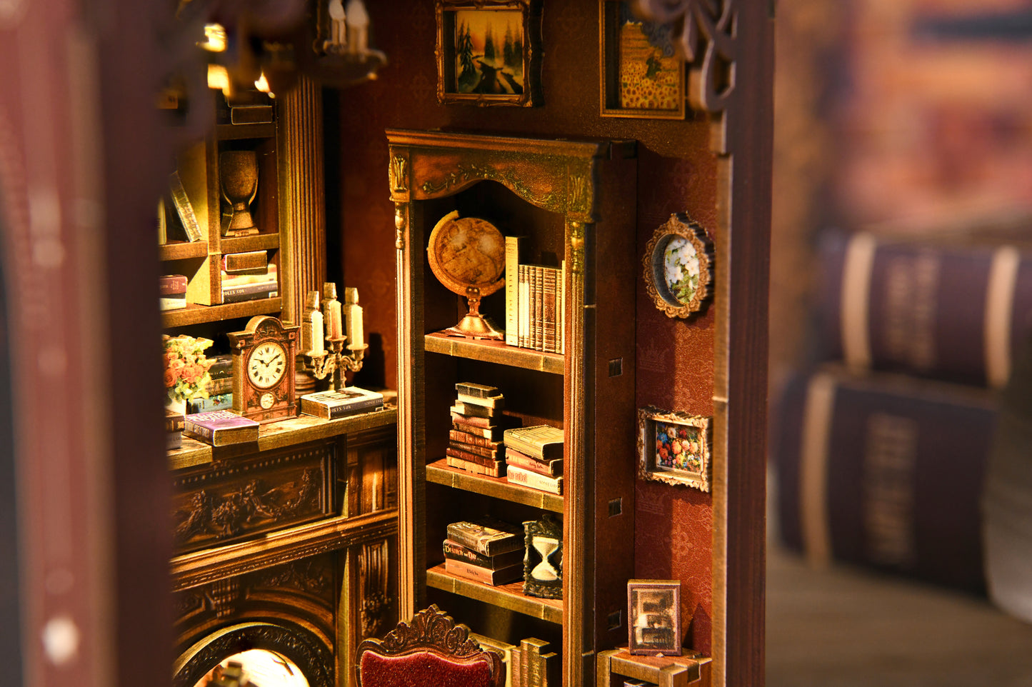 TJWFUNFUN Tiny Havens Collection – Twilight Library DIY Mini House Booknook, 194 PCS, Difficulty ★★★