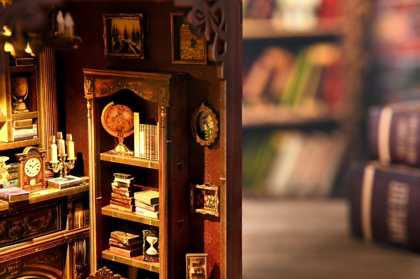 TJWFUNFUN Tiny Havens Collection – Twilight Library DIY Mini House Booknook, 194 PCS, Difficulty ★★★