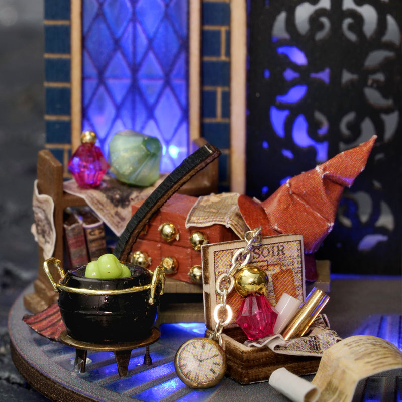 TJWFUNFUN Magic Gate – DIY Dream Bottle Miniature Kit | Enchanted Wizard Hall Scene with LED Light | Handcrafted Glass Jar Model for Magic & Fantasy Lovers