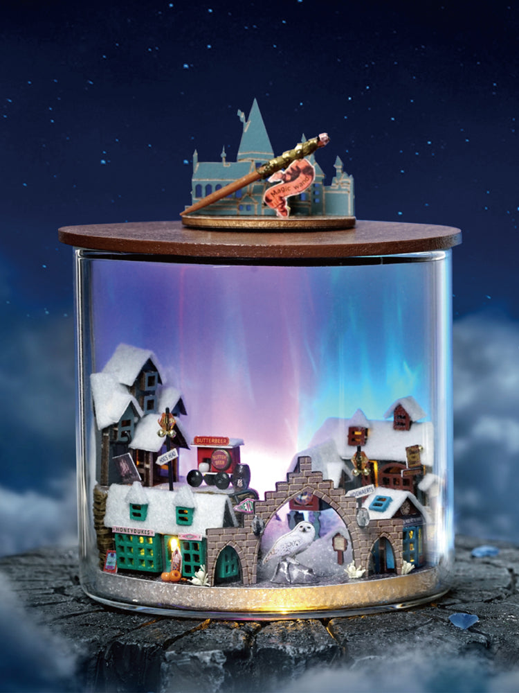 TJWFUNFUN Magic Light – DIY Dream Bottle Miniature Kit | Fantasy Village Scene with LED Light | Handcrafted Glass Jar Model for Magic Lovers & Collectors