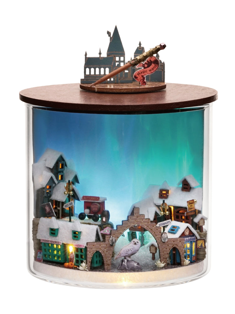 TJWFUNFUN Magic Light – DIY Dream Bottle Miniature Kit | Fantasy Village Scene with LED Light | Handcrafted Glass Jar Model for Magic Lovers & Collectors