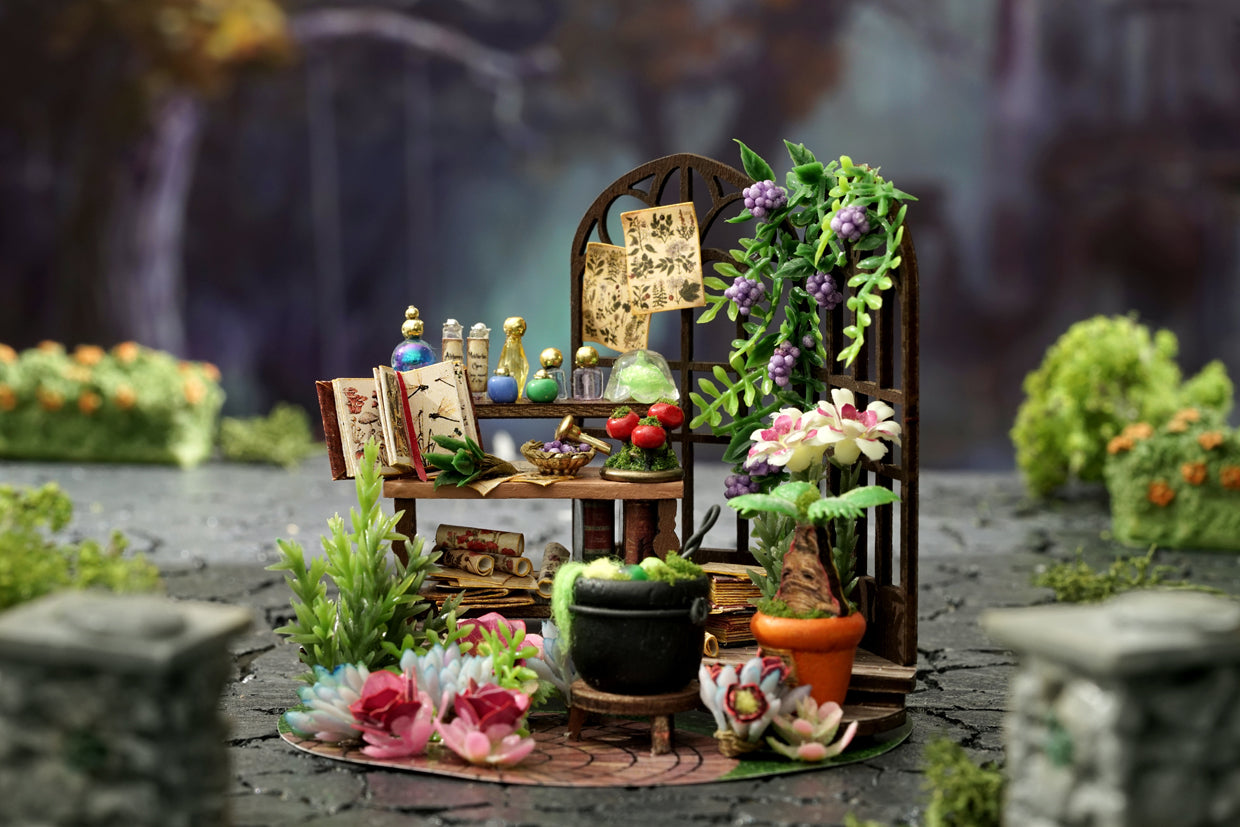 TJWFUNFUN Magic Garden – DIY Dream Bottle Miniature Kit | Enchanted Greenhouse Scene with LED Light | Handcrafted Glass Jar Model for Nature & Fantasy Lovers