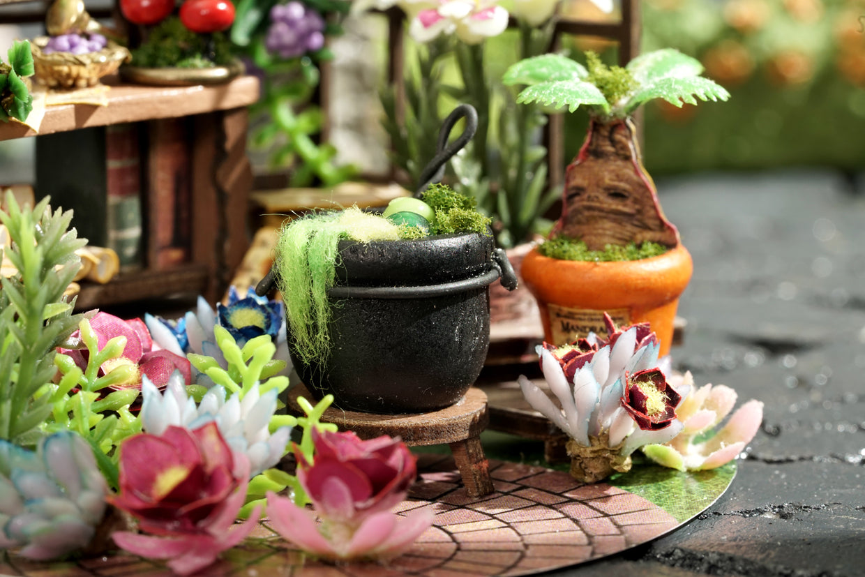 TJWFUNFUN Magic Garden – DIY Dream Bottle Miniature Kit | Enchanted Greenhouse Scene with LED Light | Handcrafted Glass Jar Model for Nature & Fantasy Lovers