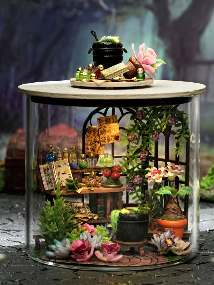 TJWFUNFUN Magic Garden – DIY Dream Bottle Miniature Kit | Enchanted Greenhouse Scene with LED Light | Handcrafted Glass Jar Model for Nature & Fantasy Lovers
