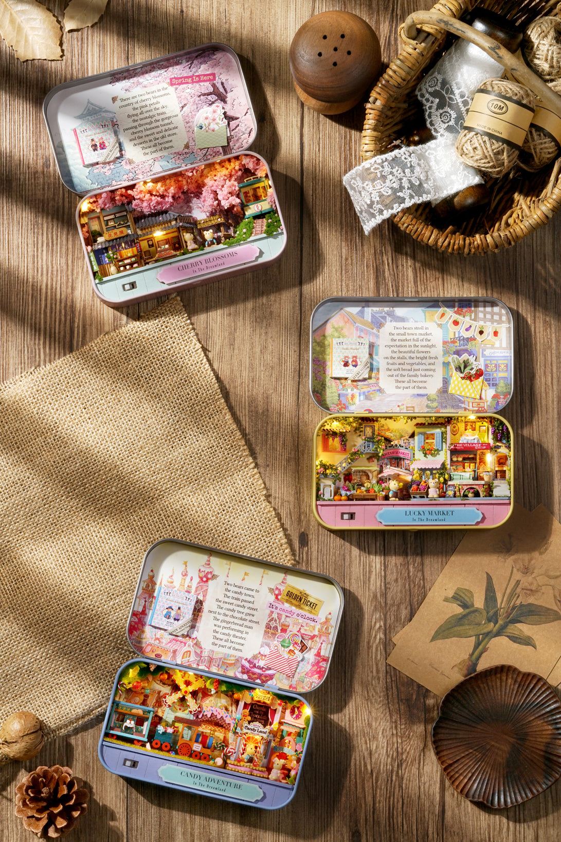 Lucky Market Box Theatre – Dreamland Trilogy Miniature Kit | DIY Handcrafted Scene by TJWFUNFUN