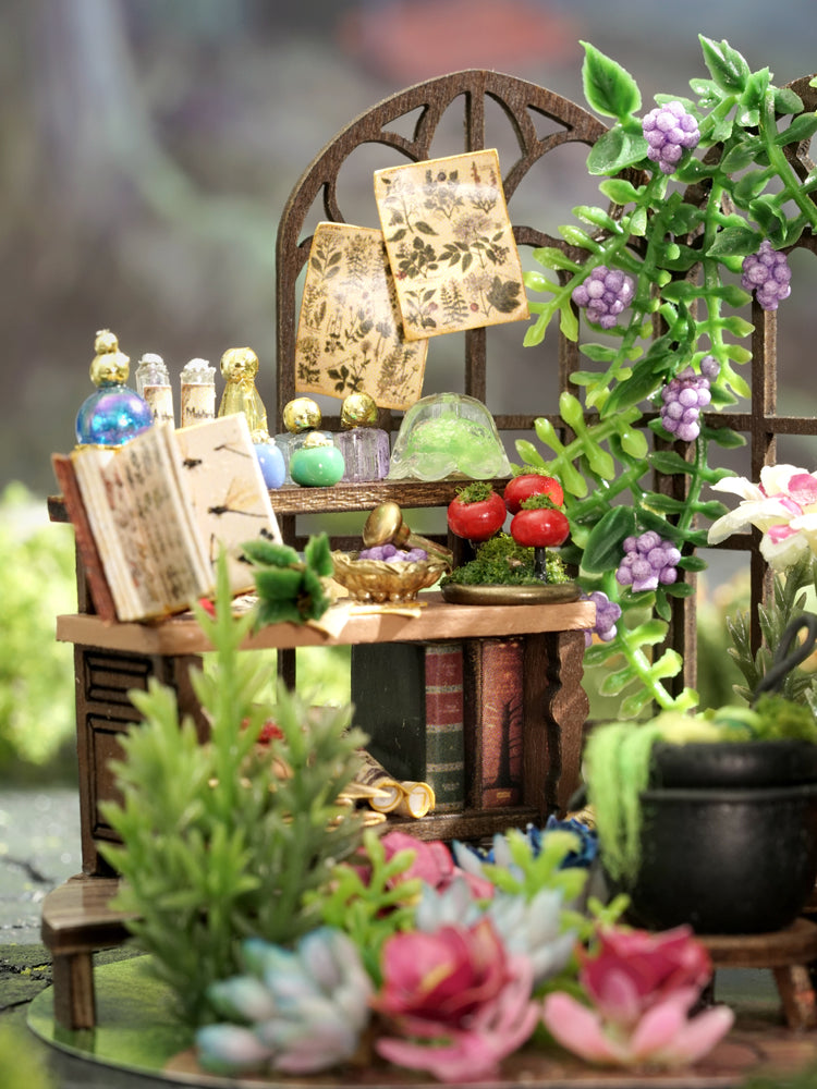 TJWFUNFUN Magic Garden – DIY Dream Bottle Miniature Kit | Enchanted Greenhouse Scene with LED Light | Handcrafted Glass Jar Model for Nature & Fantasy Lovers