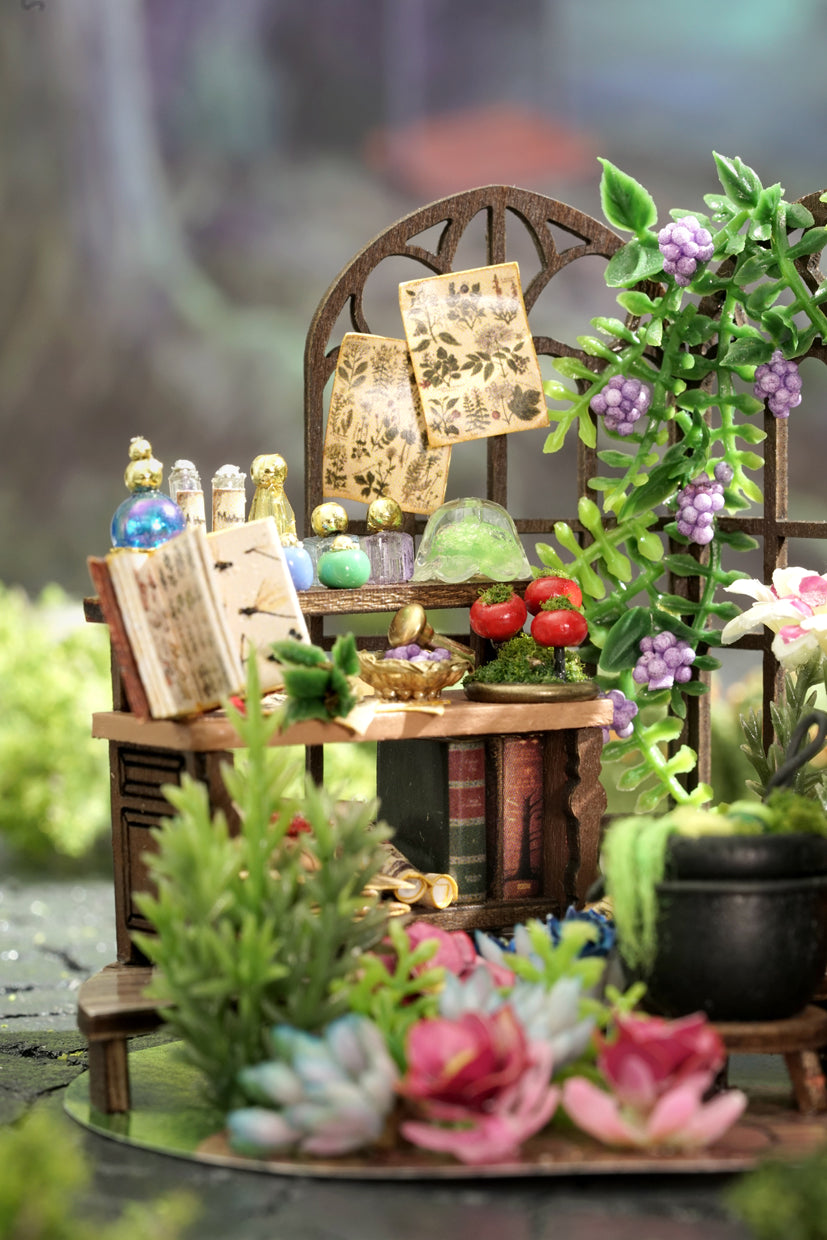 TJWFUNFUN Magic Garden – DIY Dream Bottle Miniature Kit | Enchanted Greenhouse Scene with LED Light | Handcrafted Glass Jar Model for Nature & Fantasy Lovers