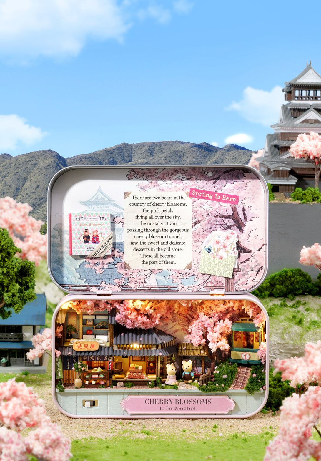 Cherry Blossoms Box Theatre – Dreamland Trilogy Miniature Kit | DIY Handcrafted Scene by TJWFUNFUN