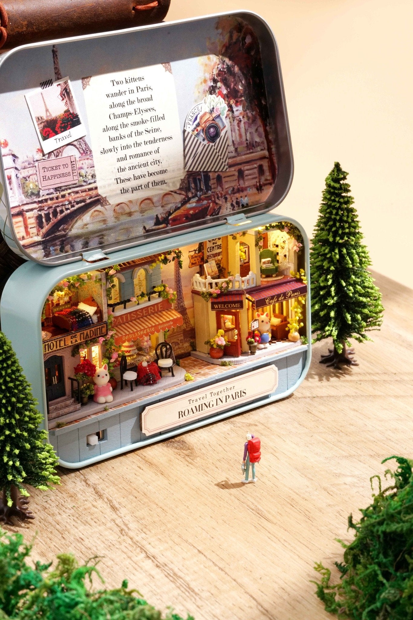 Roaming in Paris Box Theatre – Dreamland Trilogy Miniature Kit | DIY Handcrafted Scene by TJWFUNFUN