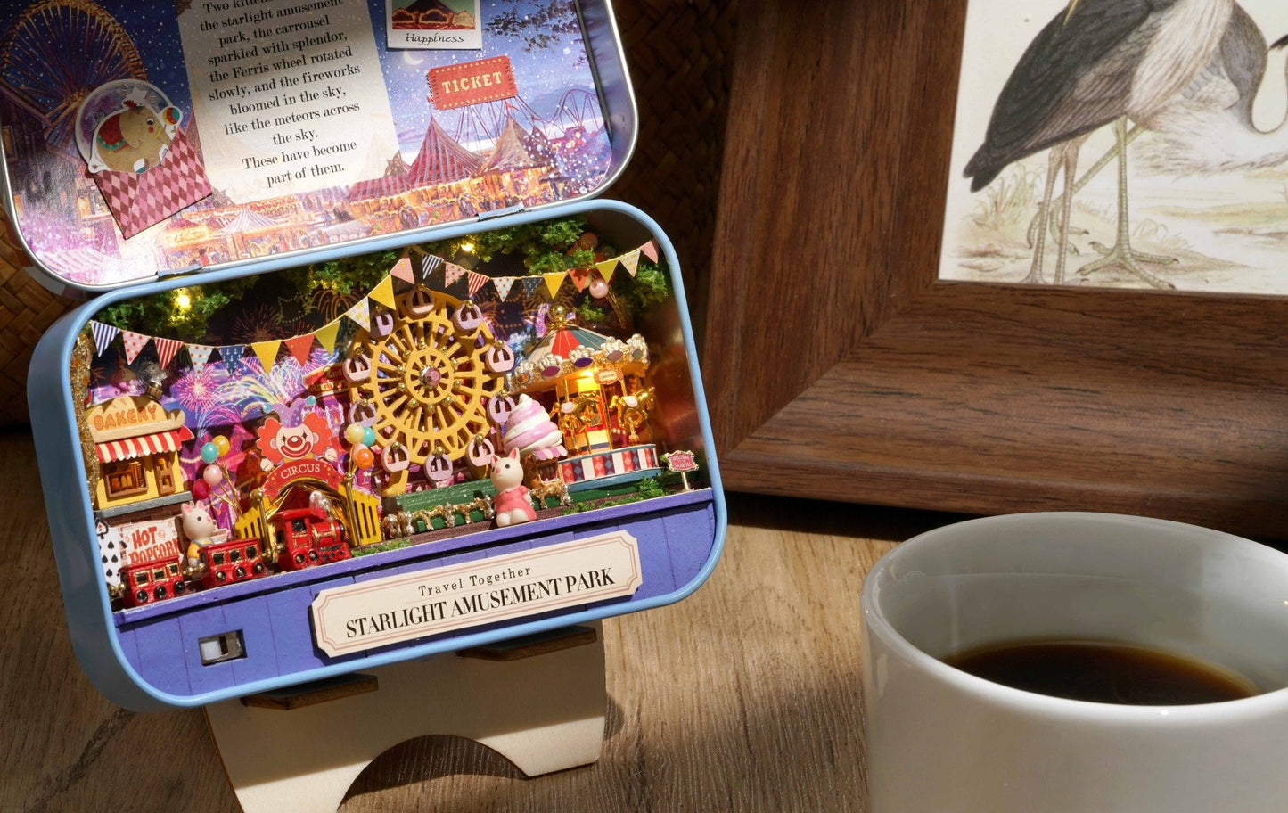 Starlight Amusement Park Box Theatre – Dreamy Fairground Miniature Kit | DIY Handcrafted Scene by TJWFUNFUN