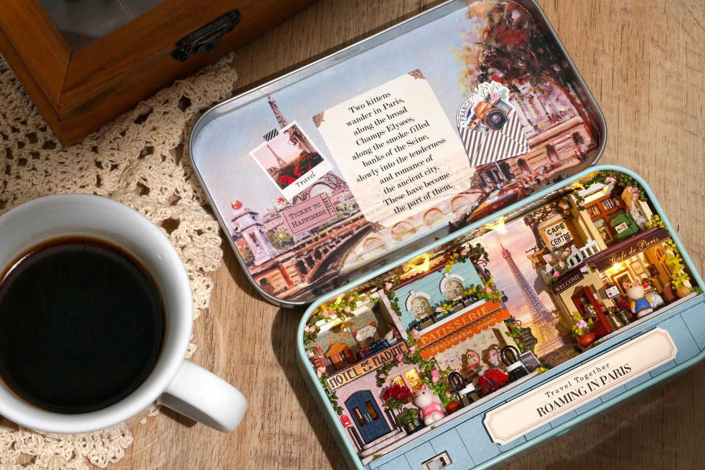 Roaming in Paris Box Theatre – Dreamland Trilogy Miniature Kit | DIY Handcrafted Scene by TJWFUNFUN