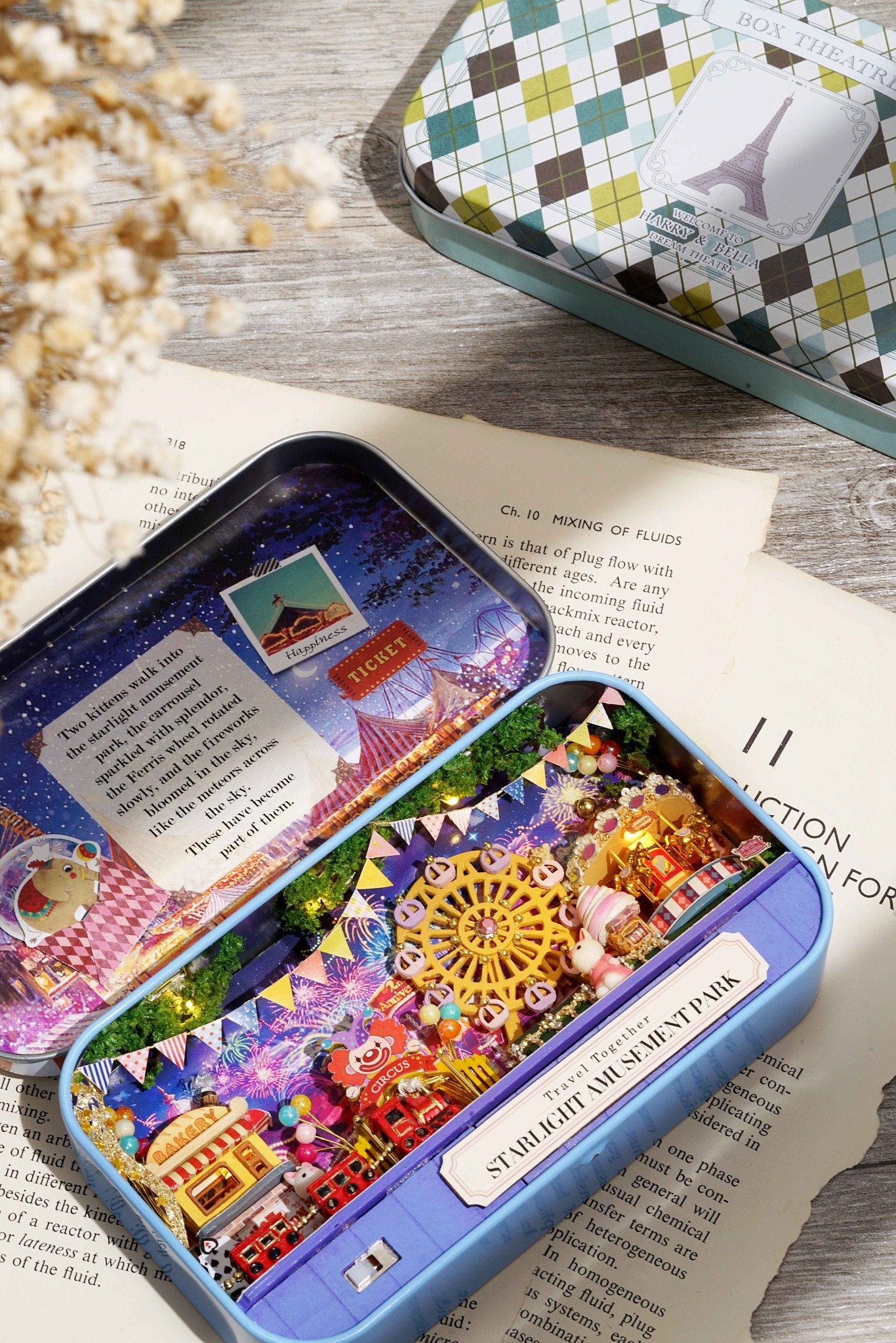 Starlight Amusement Park Box Theatre – Dreamy Fairground Miniature Kit | DIY Handcrafted Scene by TJWFUNFUN
