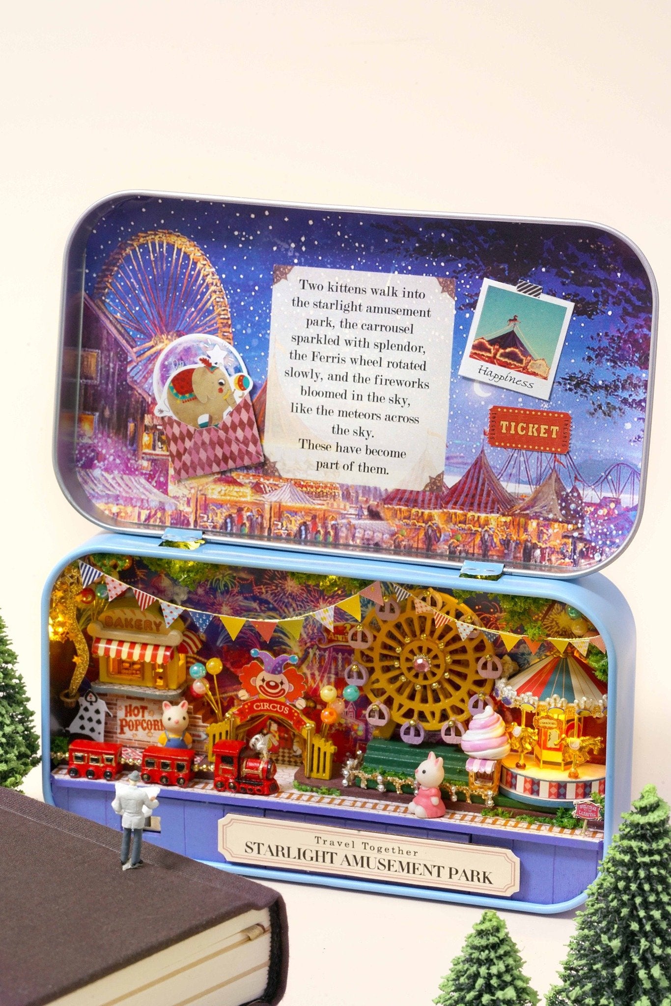Starlight Amusement Park Box Theatre – Dreamy Fairground Miniature Kit | DIY Handcrafted Scene by TJWFUNFUN